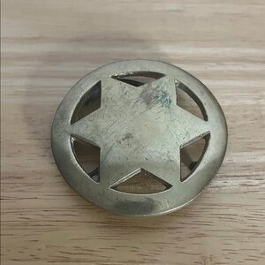 😄Solid brass star belt buckle Taiwan vintage